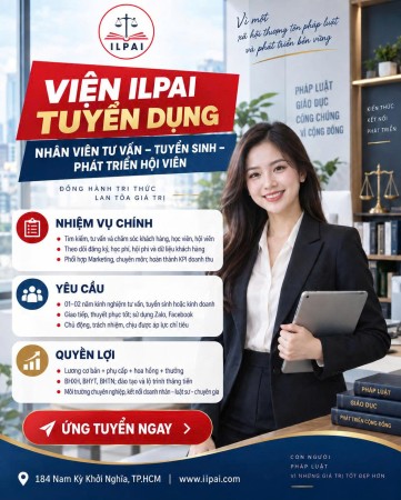 VIỆN ILPAI TUYỂN DỤNG NHÂN VIÊN TƯ VẤN – TUYỂN SINH – PHÁT TRIỂN HỘI VIÊN