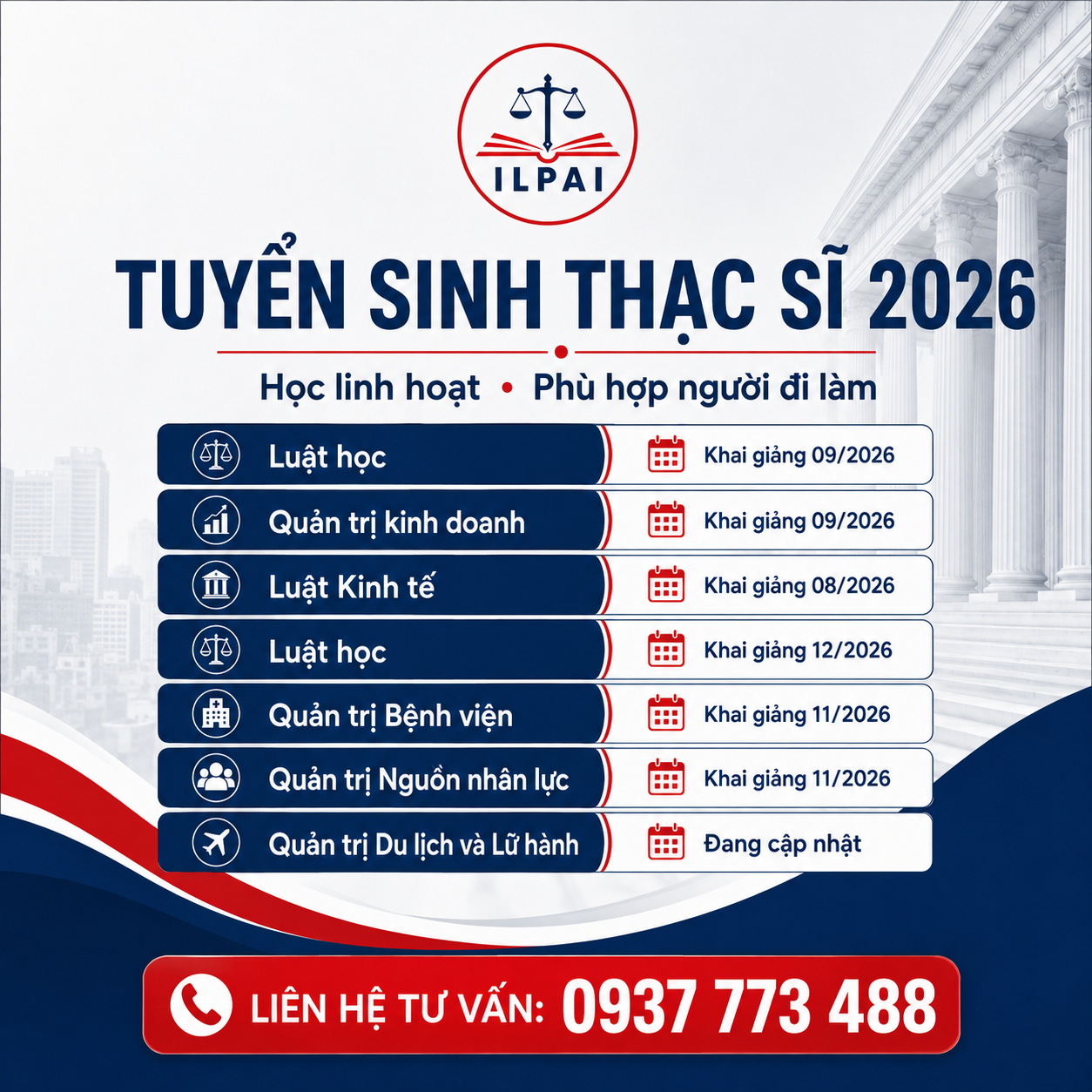 Tuyển sinh Thạc sĩ ILPAI 2026 - Học linh hoạt, phù hợp người đi làm